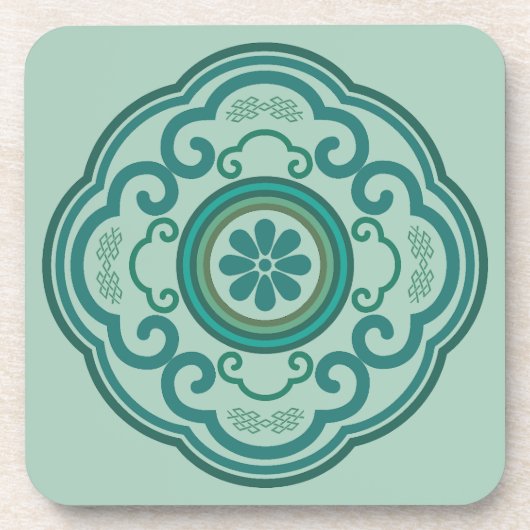 緑伝統的中国のRuyi雲 コースター (正面)