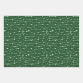 緑伝統的赤の雪片ラッピングシート ラッピングペーパーシート (正面2)