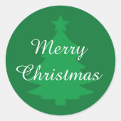 緑伝統的- Merry Christmas Sticker ラウンドシール (正面)