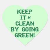 緑保のTシャツとギフトに行けば綺麗だ ハートシール (正面)