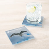 緑内翼カモメ ガラスコースター (アングル)