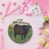 緑分野のアンガスの雄牛 ペーパープレート (パーティー)