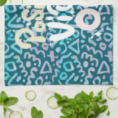 緑前向きの幾何学的 キッチンタオル (折り畳み)