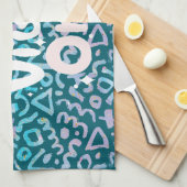 緑前向きの幾何学的 キッチンタオル (四つ折り)
