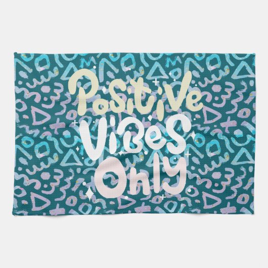 緑前向きの幾何学的 キッチンタオル (横)