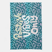 緑前向きの幾何学的 キッチンタオル (縦)