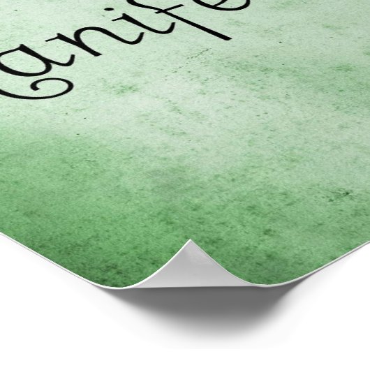 緑動揺して水色マニフェストタイポグラフィ ポスター (角)