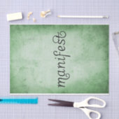 緑動揺して水色マニフェストタイポグラフィ 薄葉紙 (クラフト)