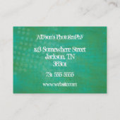 緑及びティール（緑がかった色）の背景のモノグラムの名刺 名刺 (裏面)