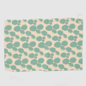 緑及びピンクのサボテンパターン ゴルフタオル (横)