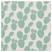 緑及びピンクのサボテンパターン ファブリック (クローズアップ)