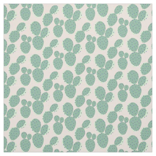 緑及びピンクのサボテンパターン ファブリック (見本)