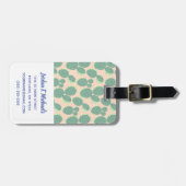 緑及びピンクのサボテンパターン ラゲッジタグ (正面横)