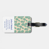 緑及びピンクのサボテンパターン ラゲッジタグ (裏面横)