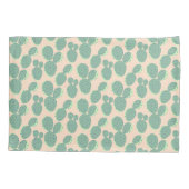 緑及びピンクのサボテンパターン 枕カバー (裏面-左)