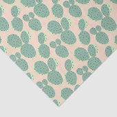 緑及びピンクのサボテンパターン 薄葉紙 (詳細)