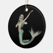 緑及びピンク3D人魚4 セラミックオーナメント (左)