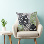 緑及び灰色の熱帯葉の装飾用クッション クッション (椅子)