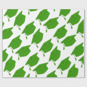 緑及び白い卒業の包装紙 ラッピングペーパー (フラット)