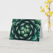 緑及び白いSucculent カード (黄色い花)