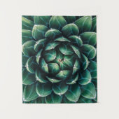 緑及び白いSucculent タペストリー (正面)