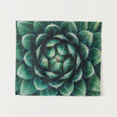 緑及び白いSucculent タペストリー (正面(横))