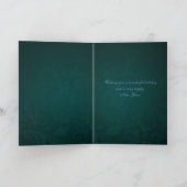 緑及び紫色のキャンドルライトのクリスマスカード シーズンカード (内部)