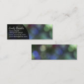 緑及び紫色の《写真》ぼけ味上の黒いカーブ スキニー名刺 (正面/裏面)