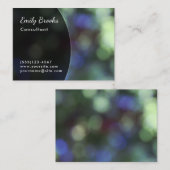 緑及び紫色の《写真》ぼけ味上の黒いカーブ 名刺 (正面/裏面)
