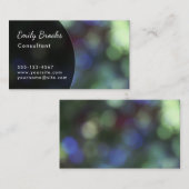 緑及び紫色の《写真》ぼけ味上の黒いカーブ 名刺 (正面/裏面)