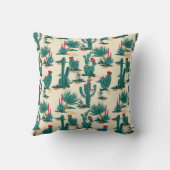 緑及び赤いサボテンパターン クッション (裏面)