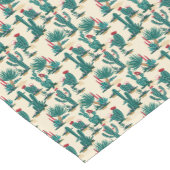 緑及び赤いサボテンパターン ショートテーブルランナー (コーナー)