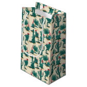 緑及び赤いサボテンパターン スモールペーパーバッグ (裏面アングル)
