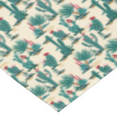 緑及び赤いサボテンパターン テーブルクロス (アングル)