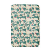 緑及び赤いサボテンパターン バスマット (正面縦)