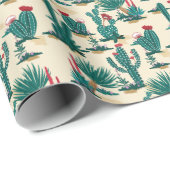 緑及び赤いサボテンパターン ラッピングペーパー (ロールコーナー)