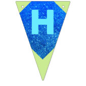 緑及び青のグリッターのハッピーバースデーの旗布の旗 バンティングフラッグ (第2の旗)