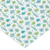 緑及び青の水彩画のSucculentパターン テーブルクロス (アングル)