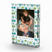 緑及び青の水彩画のSucculentパターン フォトブロック (右)