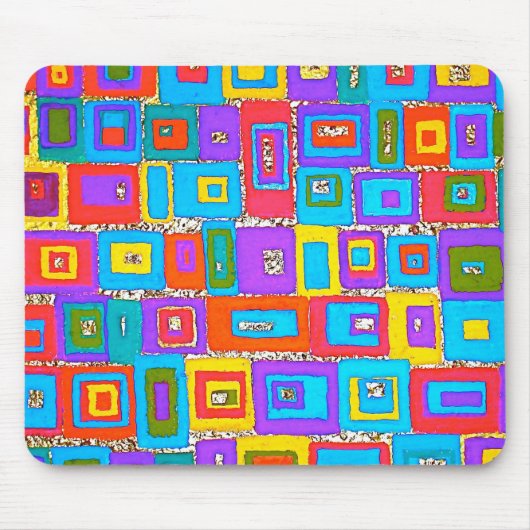 緑及び青の長方形のマウスパッド マウスパッド (正面)