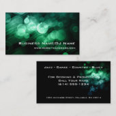 緑及び青の《写真》ぼけ味の(音楽かDJ)名刺 名刺 (正面/裏面)