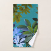 緑及び青芸術の浴室タオルセットを残します バスタオルセット (ハンドタオル)