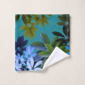 緑及び青芸術の浴室タオルセットを残します バスタオルセット (ウォッシュタオル)