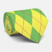 緑及び黄色のアーガイル ネクタイ (ロール)