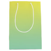 緑及び黄色のグラデーション ミディアムペーパーバッグ (正面)
