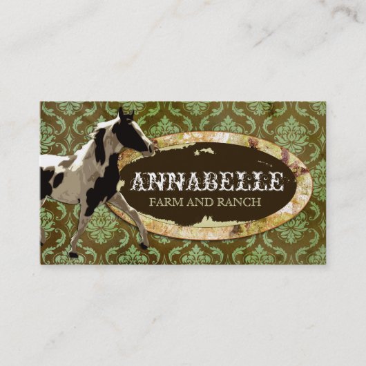 緑及び黄色GC | "AnnaBelles"の馬牧場| 名刺 (正面)