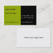 緑及び黒いデュオ- (2" x 3.5") 名刺 (正面/裏面)