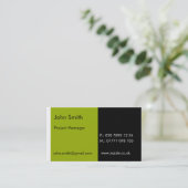 緑及び黒いデュオ- (2" x 3.5") 名刺 (スタンド正面)
