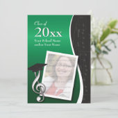 緑及び黒い音楽卒業の招待状 招待状 (スタンド正面)