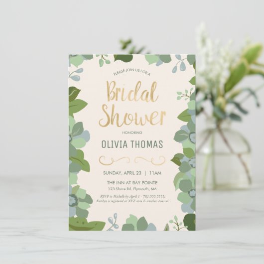 緑図解入りの、写真付きのの春、フローラ 招待状 (スタンド正面)